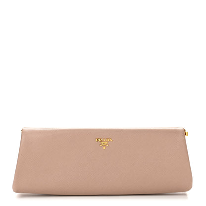 Prada Saffiano Lux East West Frame Clutch Cipria 1 of 10