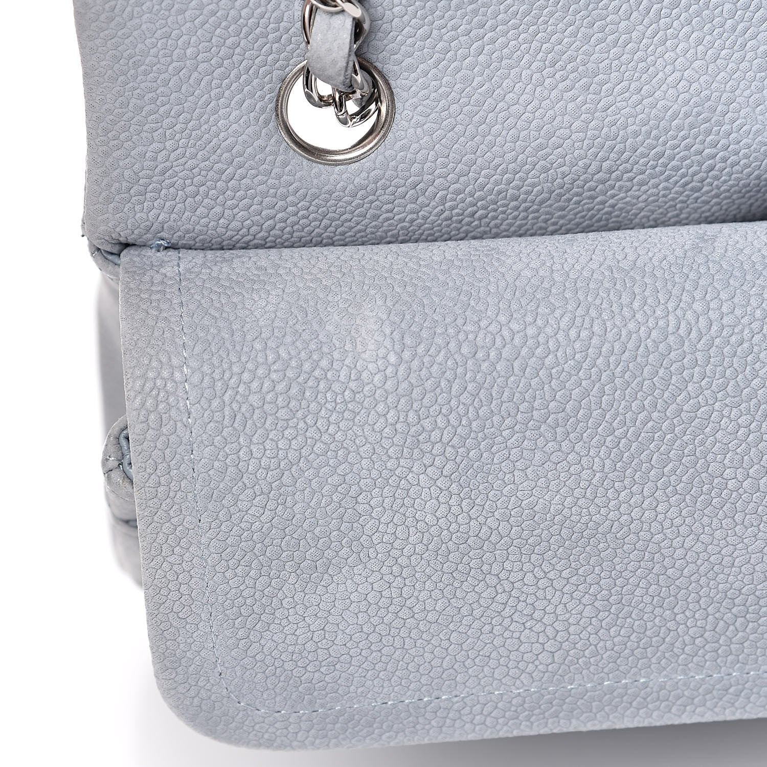 Chanel Iridescent Caviar Quilted Medium Double Flap Light Grey 11 of 14