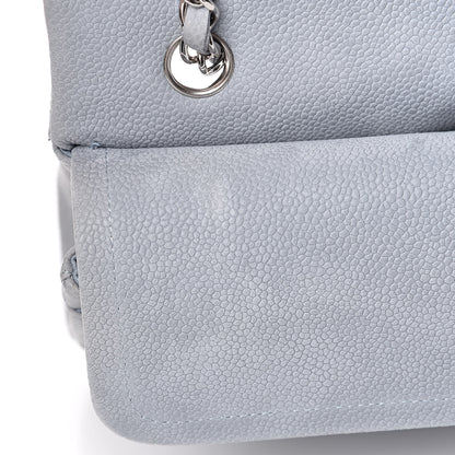 Chanel Iridescent Caviar Quilted Medium Double Flap Light Grey 11 of 14