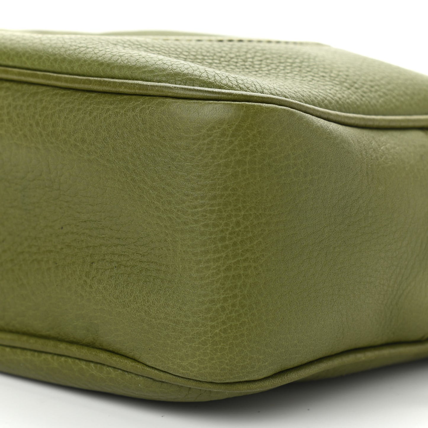 Pebbled Calfskin Small Soho Disco Bag Green