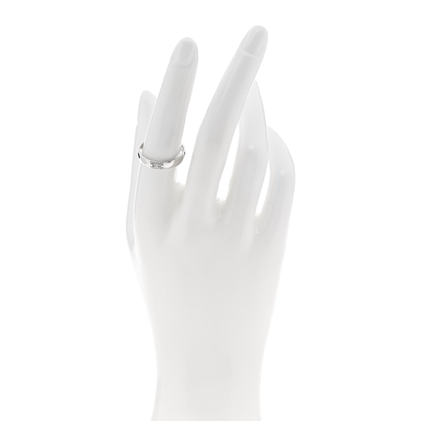 18K White Gold Diamond Ever Herakles Wedding Band Ring 55 7.25