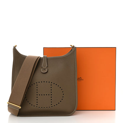 Hermes Taurillon Clemence Evelyne III PM Etoupe 11 of 11