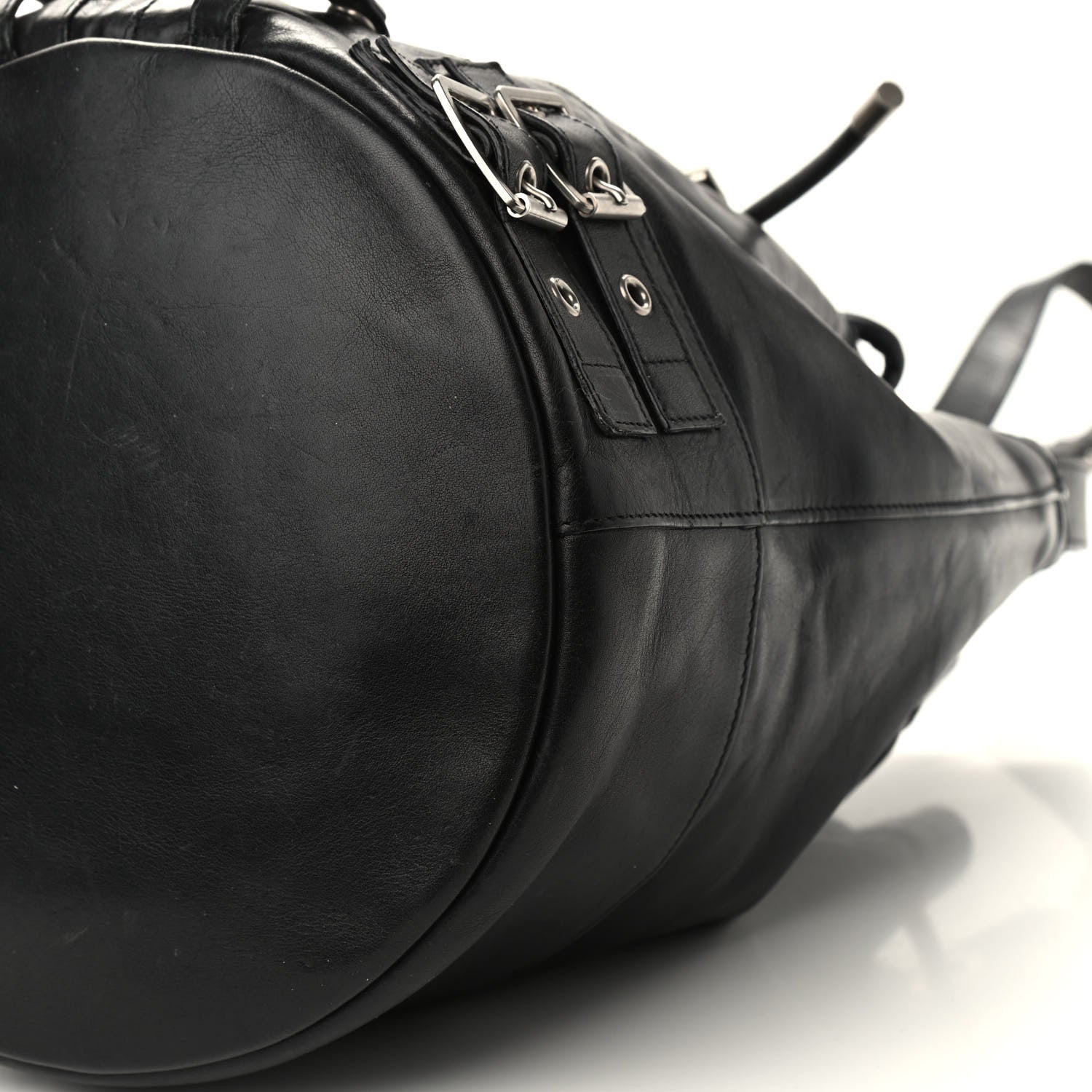 Saint Laurent Calfskin Medium Rider Bucket Bag Black 7 of 9