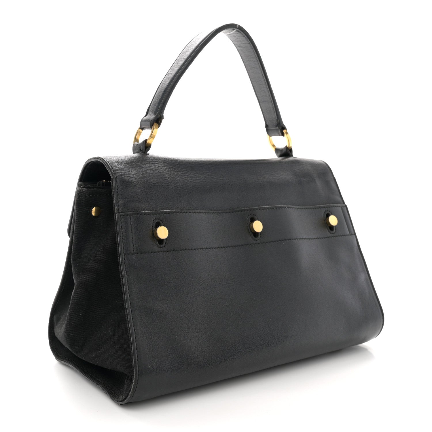 Saint Laurent Calfskin Canvas Small Muse Two Black 3 of 13