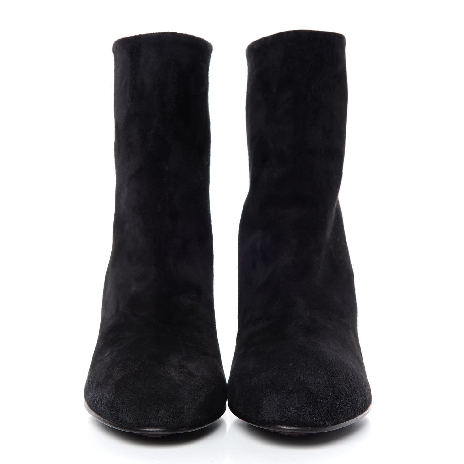 Chanel Suede Calfskin CC Short Boots 35.5 Black 2 of 11