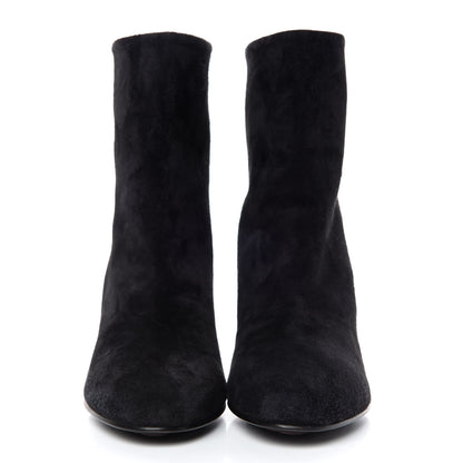 Chanel Suede Calfskin CC Short Boots 35.5 Black 2 of 11