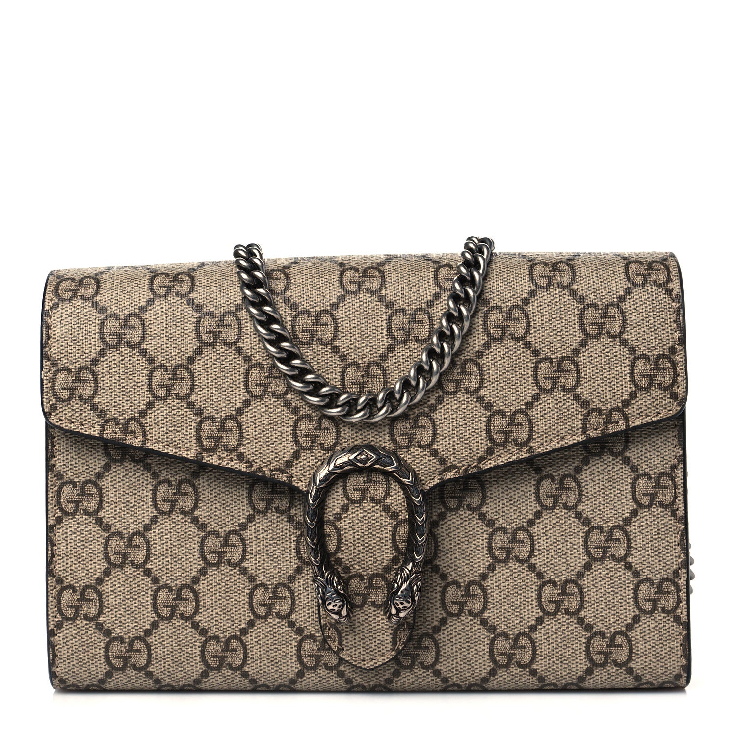 Gucci GG Supreme Monogram Mini Dionysus Chain Wallet Beige Taupe 1 of 11