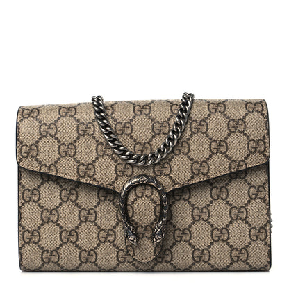 Gucci GG Supreme Monogram Mini Dionysus Chain Wallet Beige Taupe 1 of 11