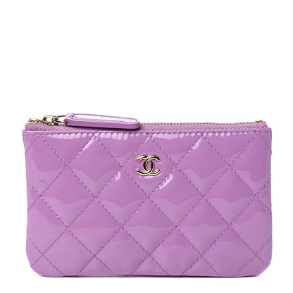 Chanel Patent Quilted Small Cosmetic Case Purple 1 of 7