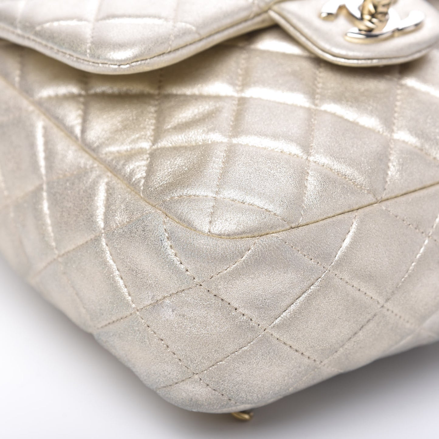 Metallic Lambskin Quilted Small In Seoul Backpack Light Gold