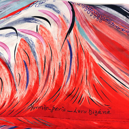 Hermes Silk Geant Larubizana Le Bouclier de la Beaute Scarf 140 Rouge 2 of 3