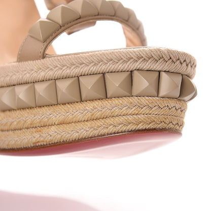 Christian Louboutin Calfskin Rope Cataclou 140 Wedge Sandals 40 Nude 10 of 21