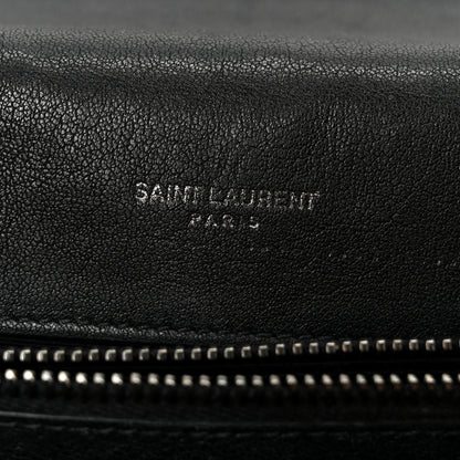 Saint Laurent Sheepskin Matelasse Chevron Monogram Large College Satchel Black 6 of 11