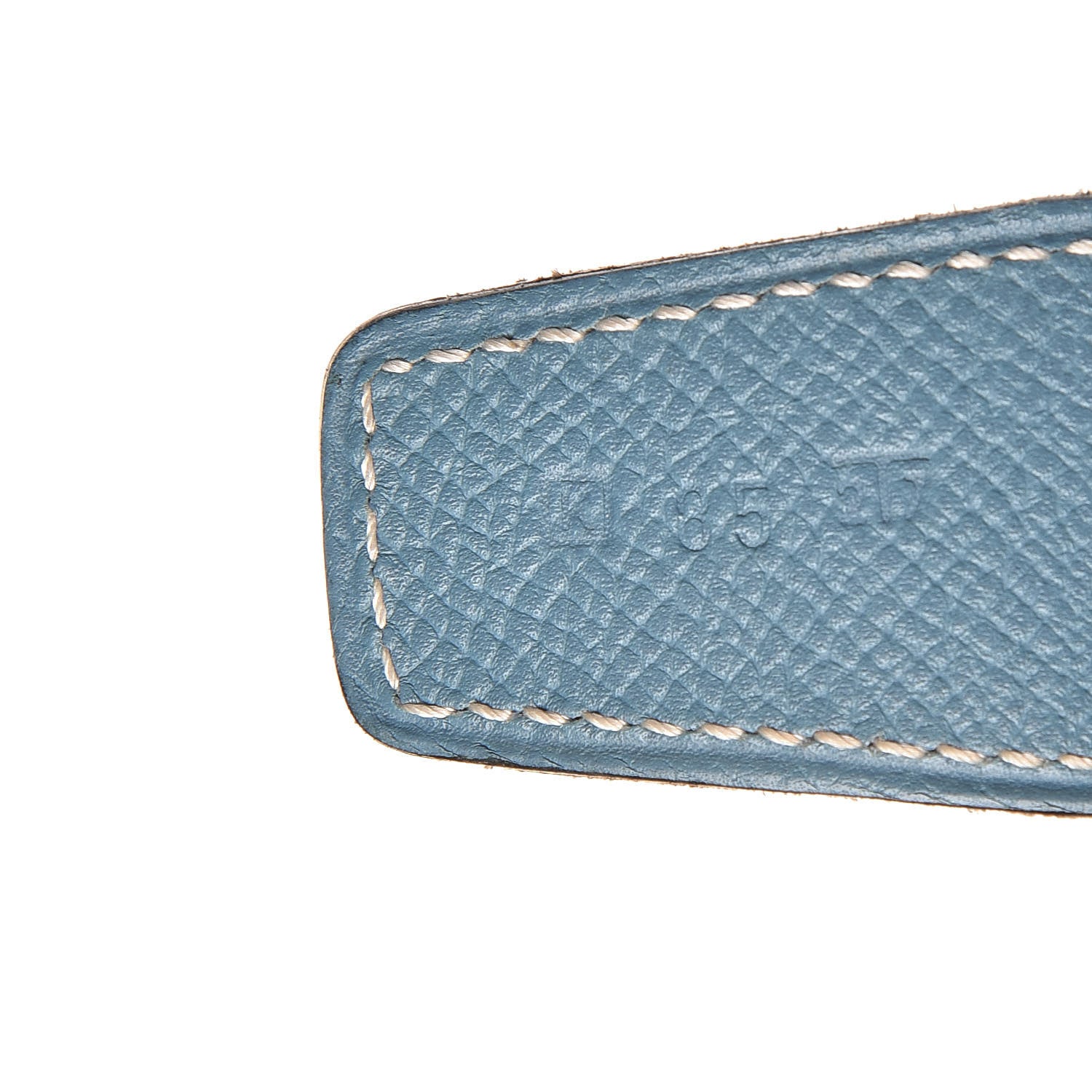 Hermes Swift Epsom 32mm H Belt 85 White Blue Jean 7 of 8