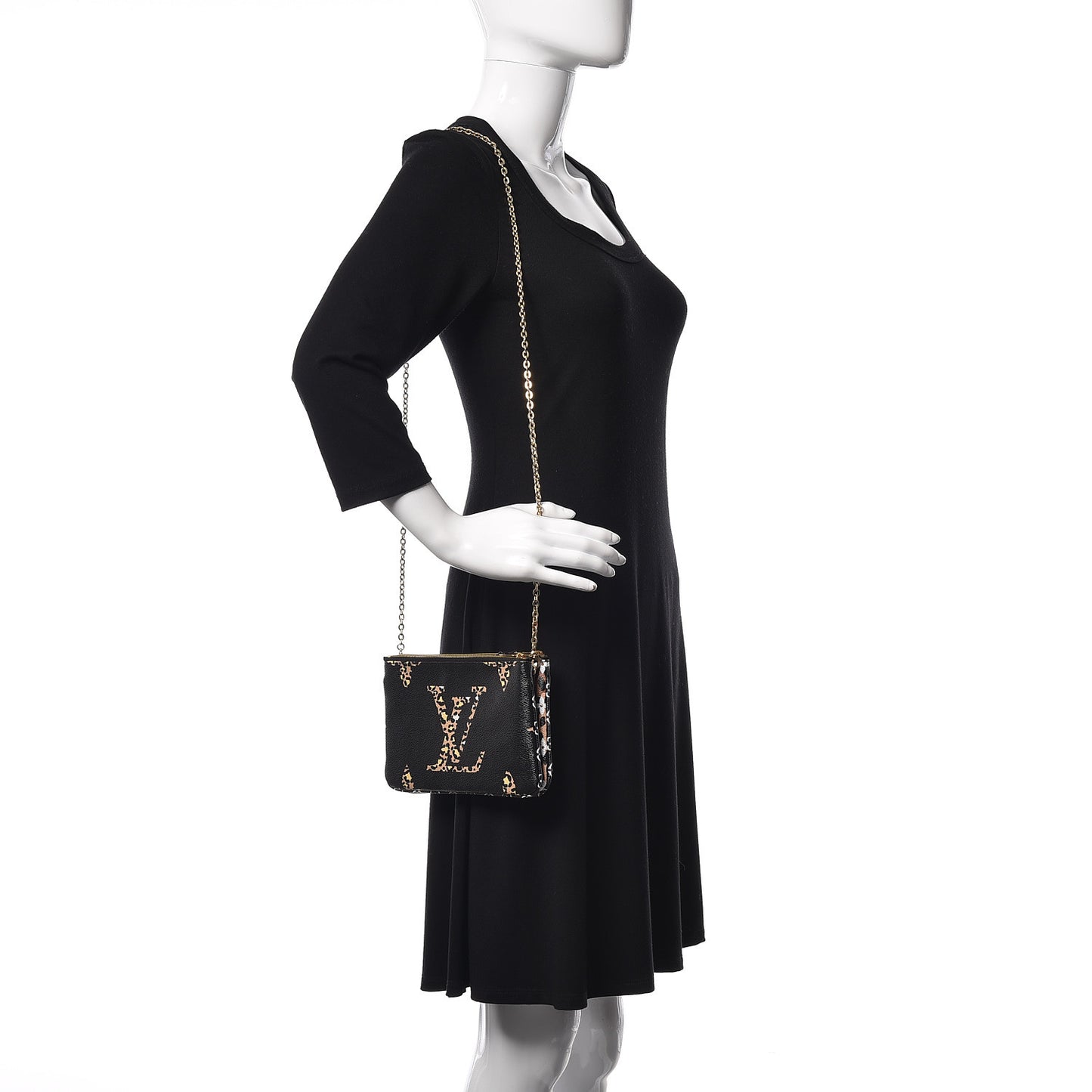 Monogram Giant Jungle Pochette Double Zip Black