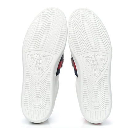 Gucci Calfskin Ayers Web Angry Cat Embroidered Mens Ace Sneakers 11 White 5 of 9