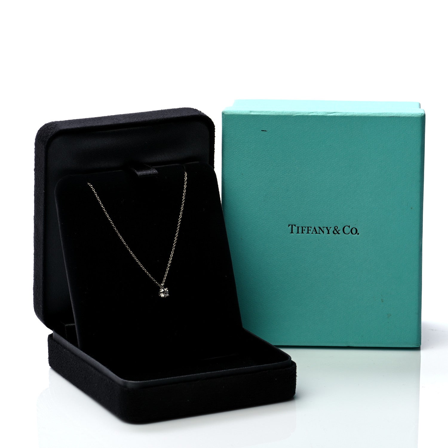 Tiffany Platinum Diamond .26ct Solitaire Pendant Necklace 7 of 7