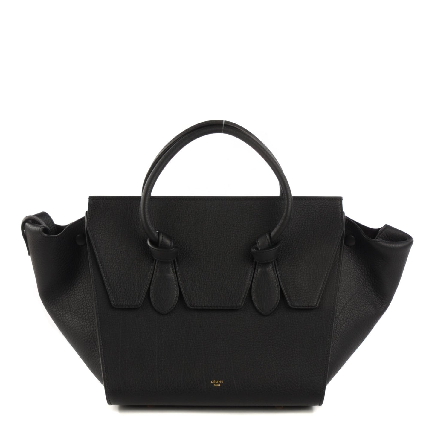 Crisped Calfskin Mini Tie Tote Black