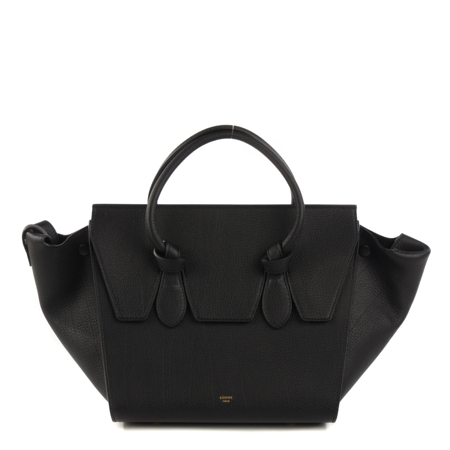 Celine Crisped Calfskin Mini Tie Tote Black 1 of 8