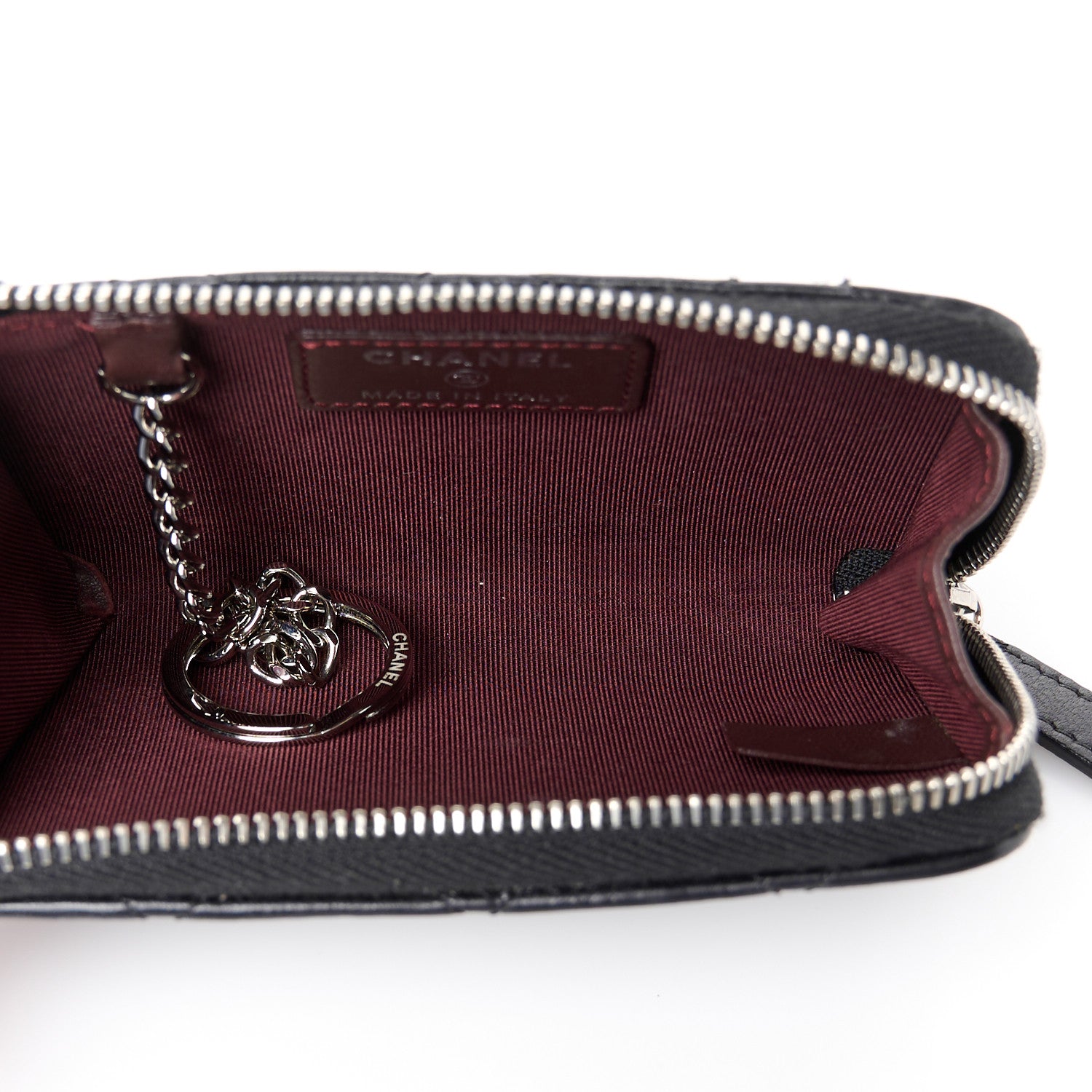 Chanel Lambskin Quilted Key Holder Case Black 5 of 9