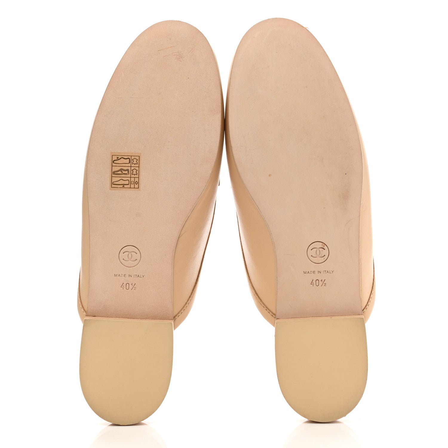 Chanel Lambskin Pearl CC Mules 40.5 Beige 5 of 10