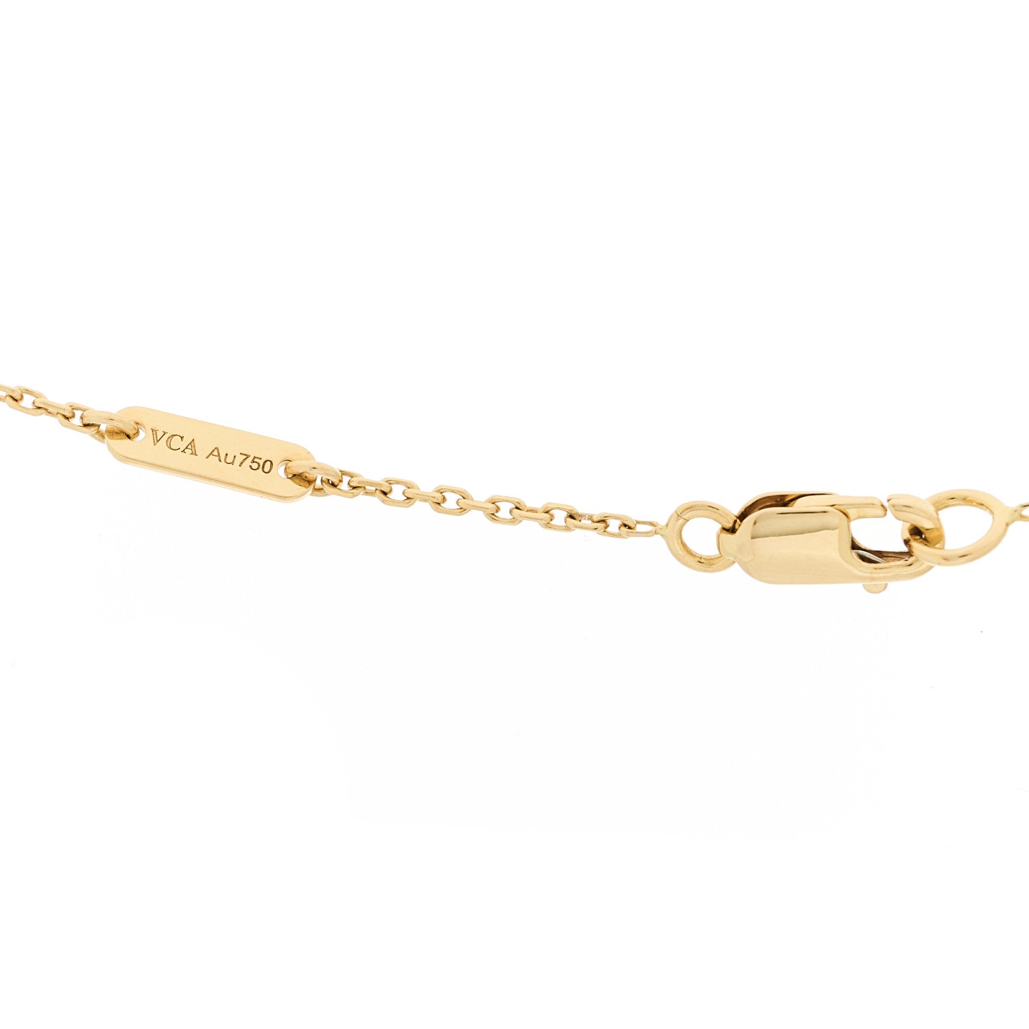 Van Cleef & Arpels 18K Yellow Gold Mother of Pearl Sweet Alhambra Butterfly Pendant Necklace 6 of 6