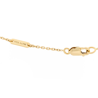 Van Cleef & Arpels 18K Yellow Gold Mother of Pearl Sweet Alhambra Butterfly Pendant Necklace 6 of 6