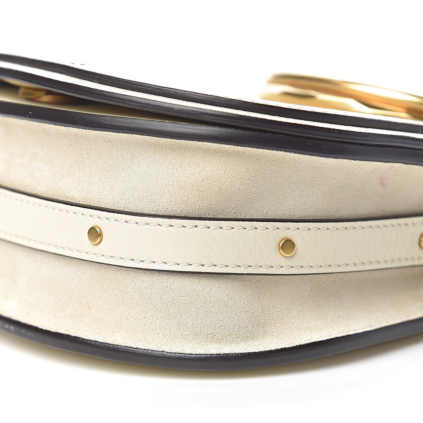 Calfskin Suede Small Nile Bracelet Bag Off White