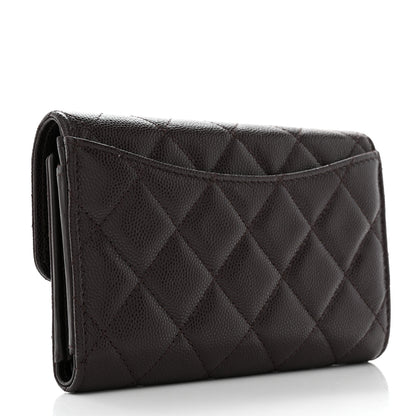 Chanel Caviar Quilted Medium Flap Wallet Dark Purple 3 of 8