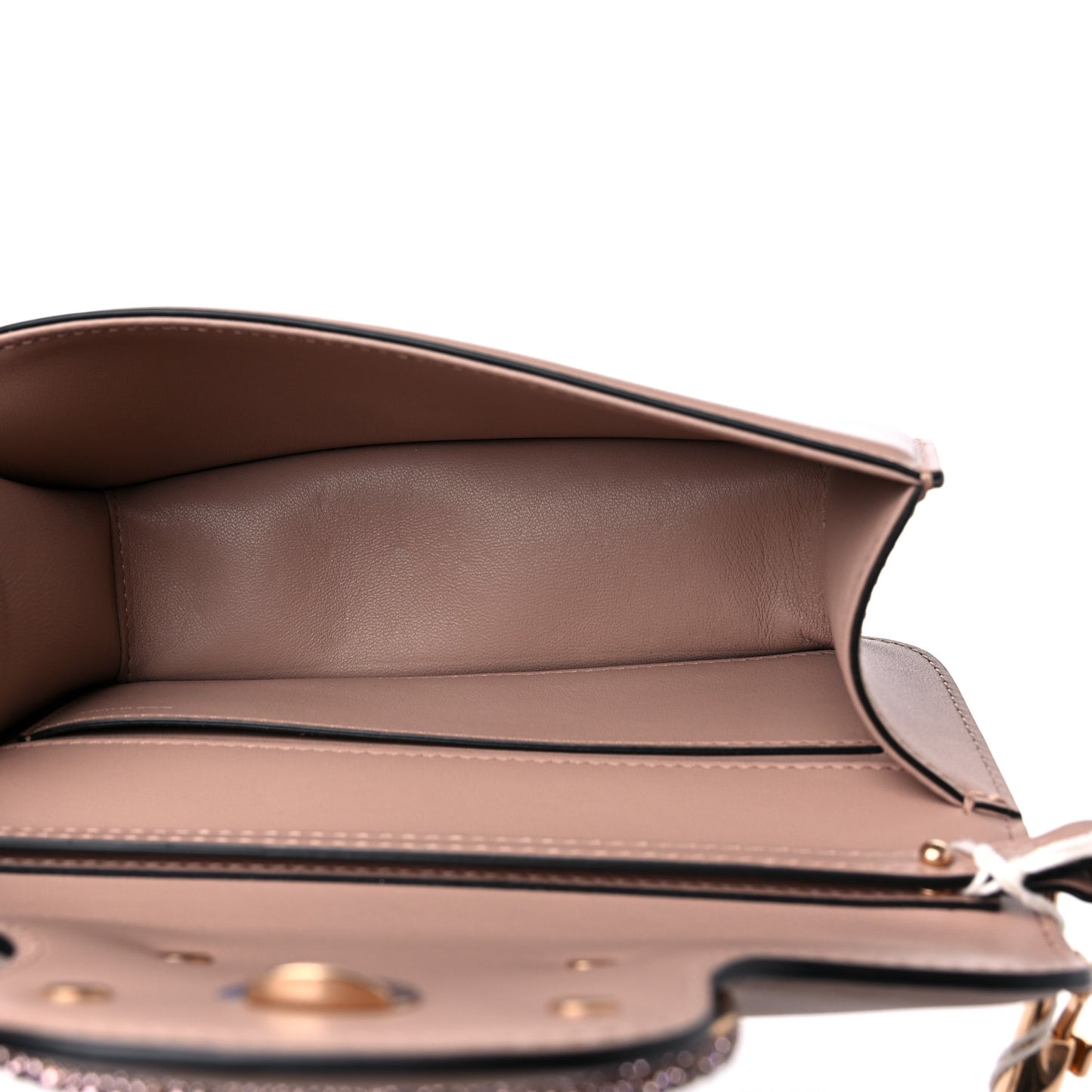 Calfskin Crystal Vlogo Small Loco Shoulder Bag Rose Cannelle