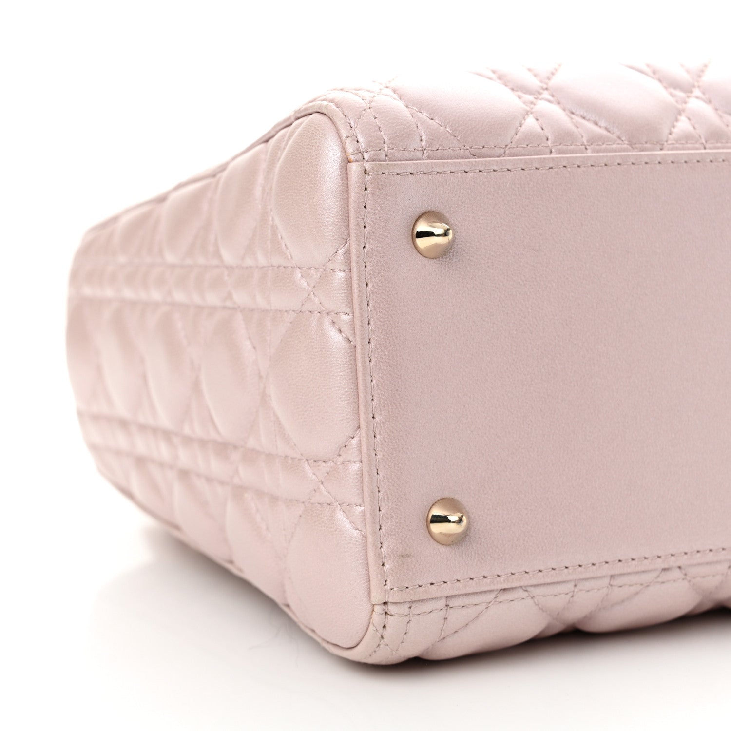 Christian Dior Pearly Lambskin Cannage Medium Lady Dior Lotus 12 of 13