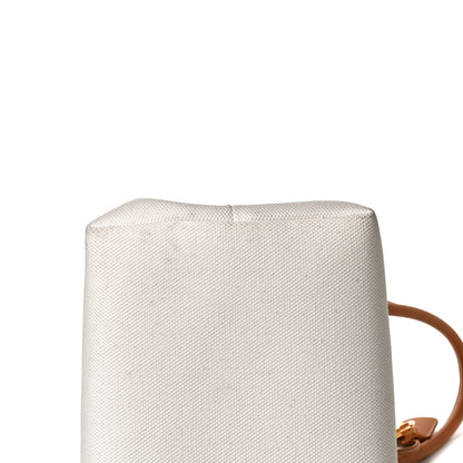Celine Canvas Calfskin Logo Print Small Horizontal Cabas Natural Tan 12 of 14