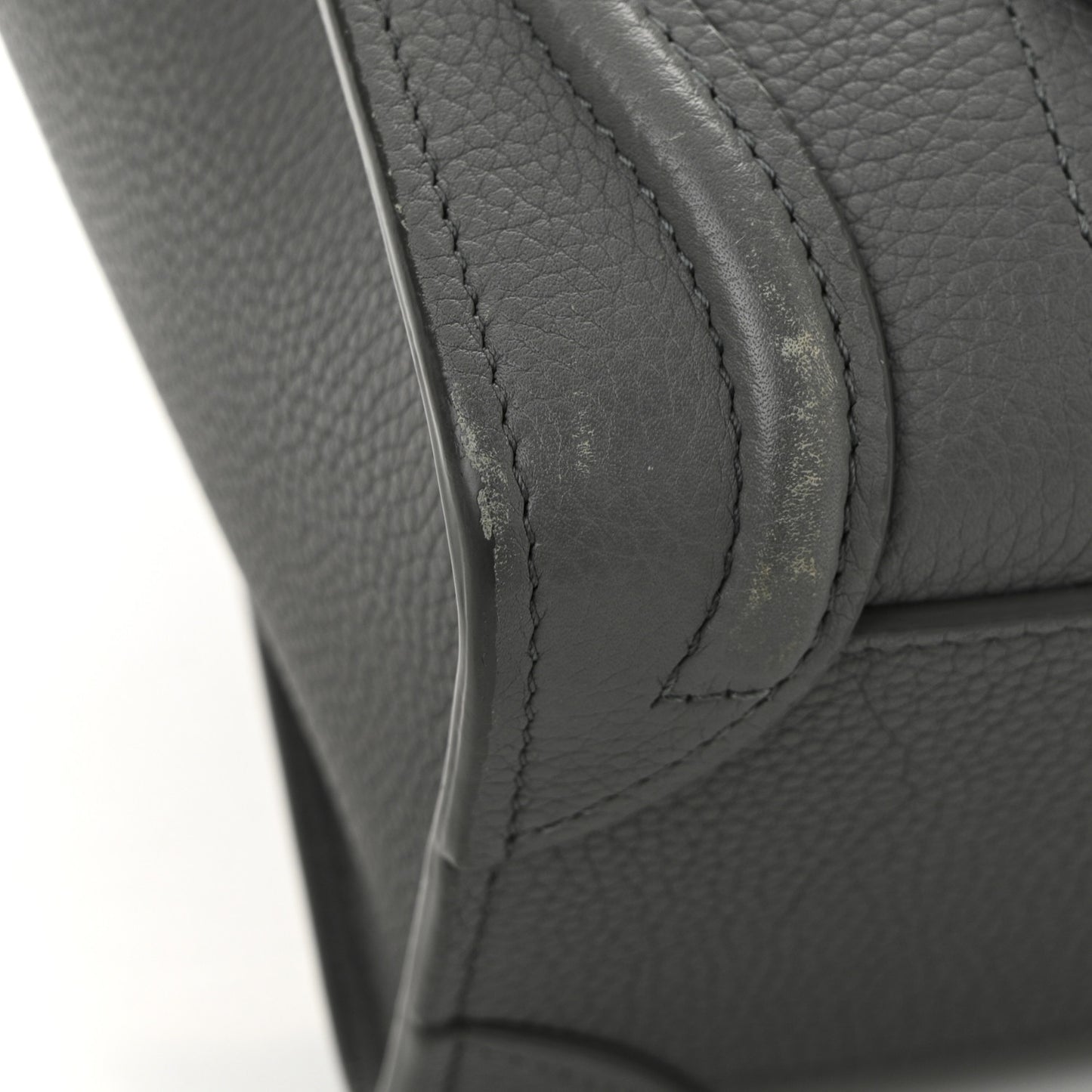 Drummed Calfskin Nano Luggage Kohl
