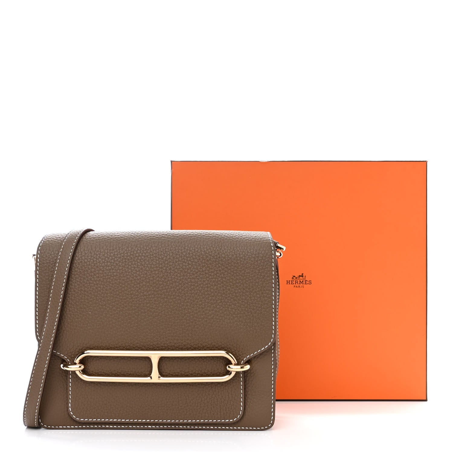Hermes Taurillon Clemence Sac Roulis 23 Etoupe 13 of 13