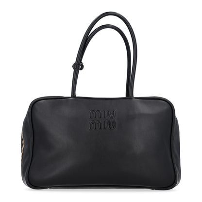 Miu Miu Soft Calf Softy Large Beau Top Handle Bag Black 1 of 8