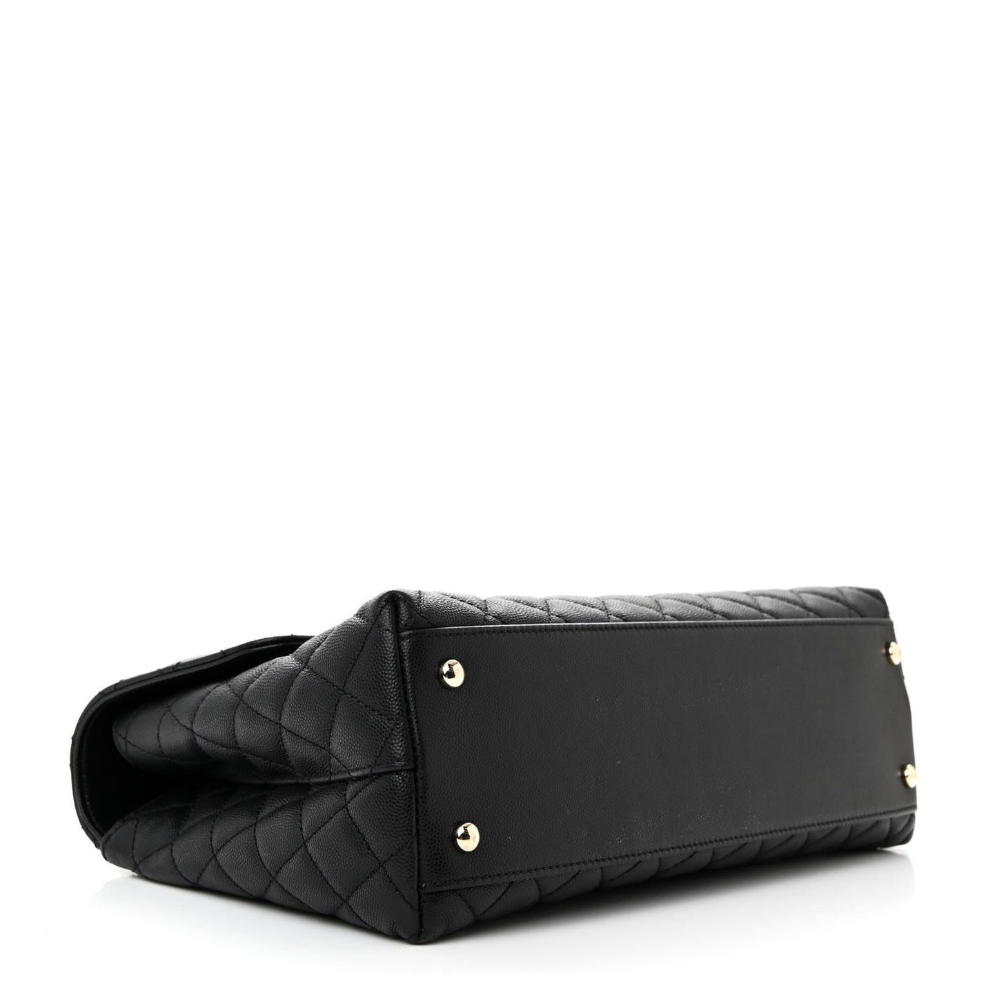 Caviar Quilted Medium Coco Handle Flap Black