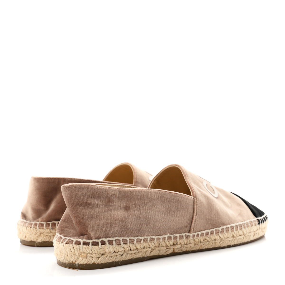 Velvet Logo Espadrilles 38 Beige Black
