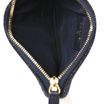 Chanel Lurex Canvas Deauville Cosmetic Pouch Navy Blue Gold 5 of 8