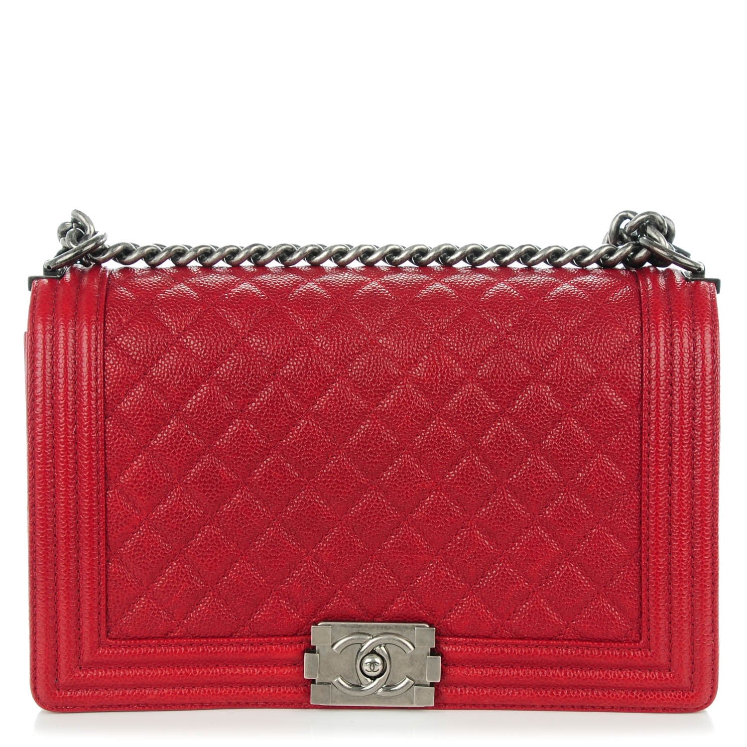 Chanel Caviar Quilted New Medium Boy Flap Dark Red 1 of 8