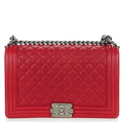 Chanel Caviar Quilted New Medium Boy Flap Dark Red 1 of 8
