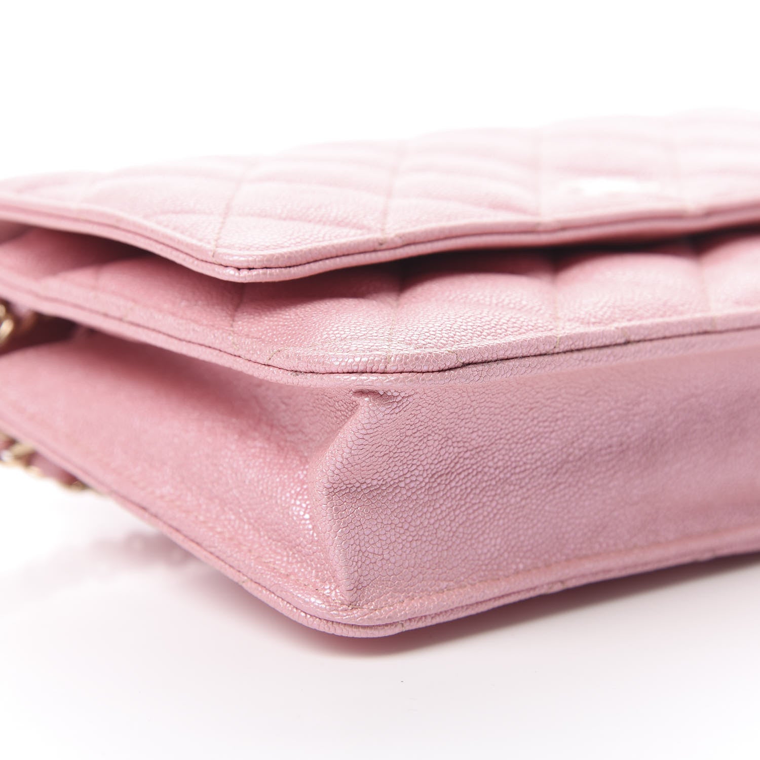 Chanel Iridescent Caviar Quilted Wallet on Chain WOC Rose Pink 10 of 12