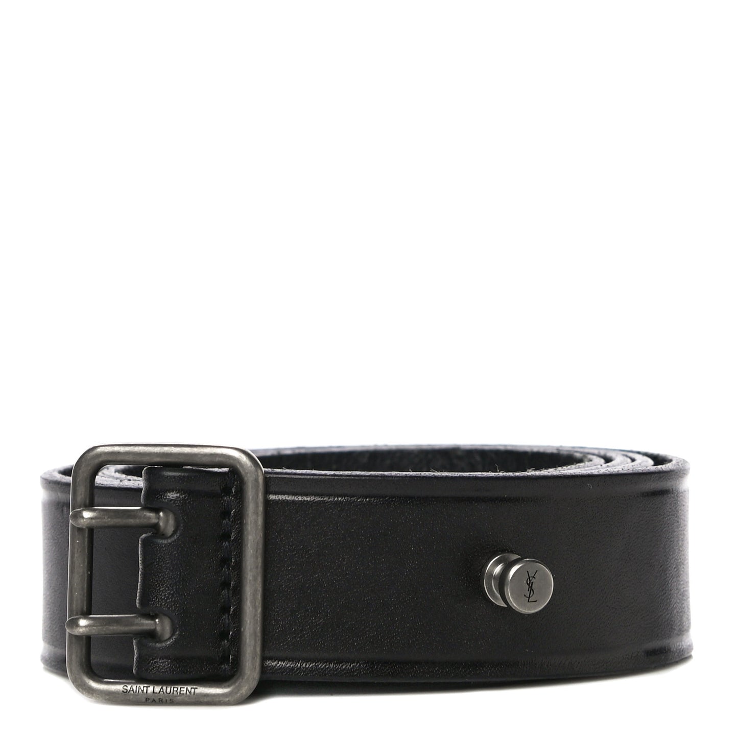 Smooth Calfskin Square Buckle Belt 95 Black