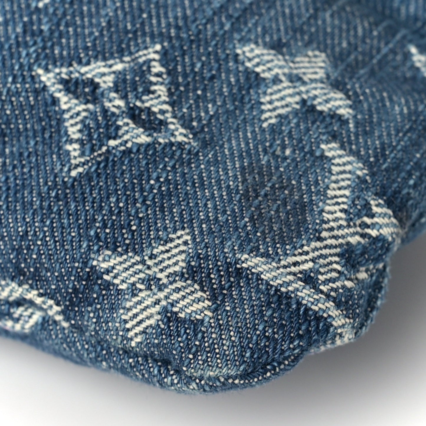 Monogram Denim Pochette Plat Clutch Blue