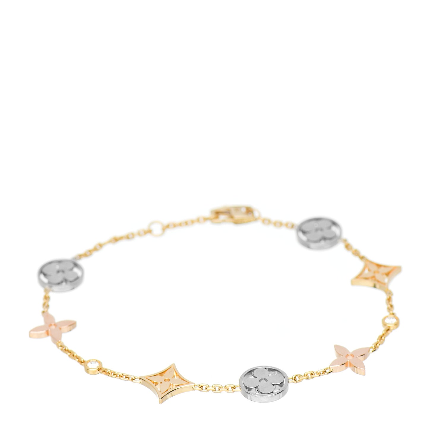 18K Yellow White Pink Gold Diamond Idylle Blossom Bracelet