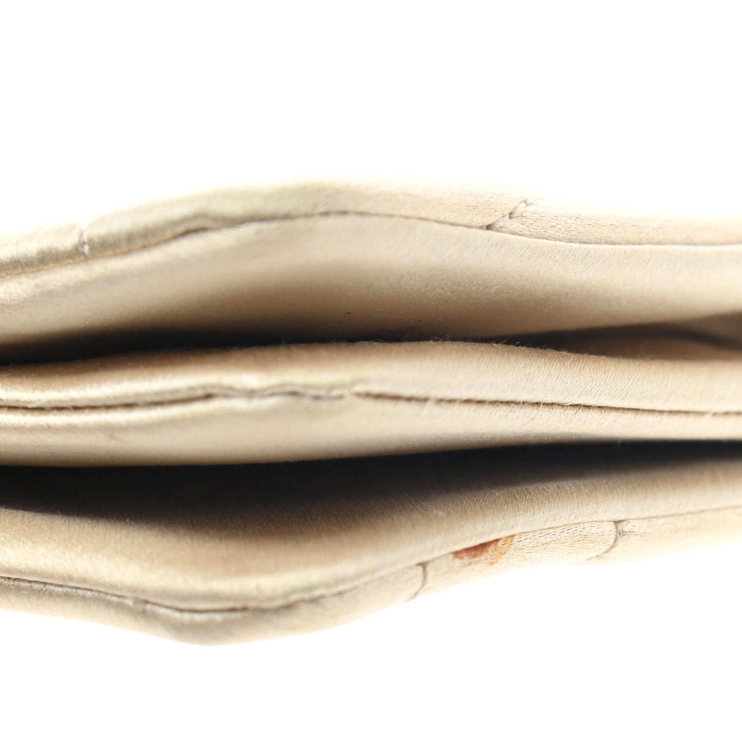 Satin Pleated Crystal CC Clutch Beige