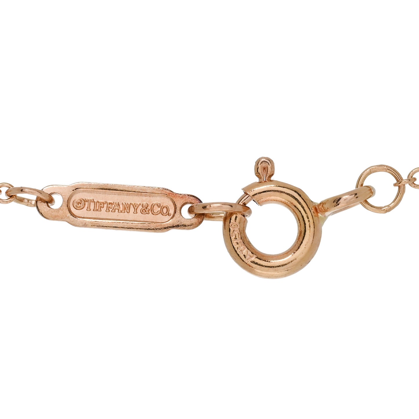 18K Rose Gold Small Open Round Key Pendant Necklace
