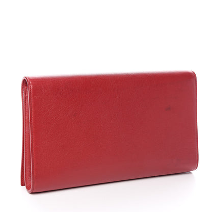 Saint Laurent Calfskin Monogram Large Belle De Jour Clutch Red 3 of 14