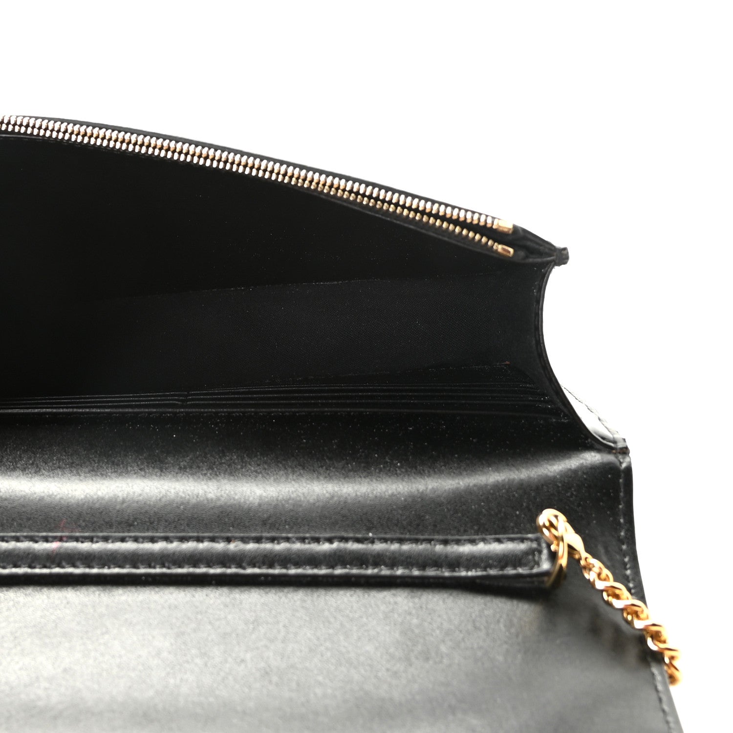 Fendi Vitello Liberty F is Fendi Bi-Color FF 1974 Embossed Medium Envelope Wallet On Chain Black Maya 6 of 9