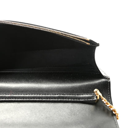 Fendi Vitello Liberty F is Fendi Bi-Color FF 1974 Embossed Medium Envelope Wallet On Chain Black Maya 6 of 9