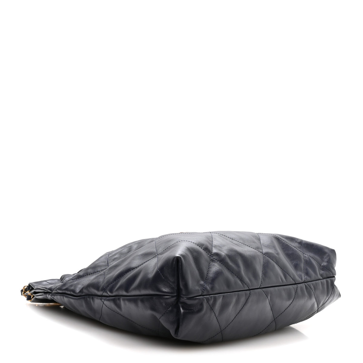 Shiny Calfskin Quilted Chanel 22 Navy Blue